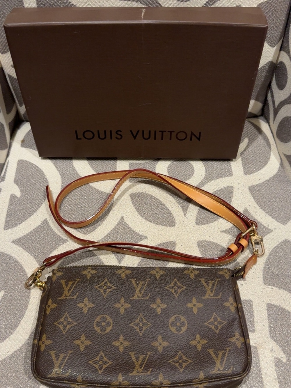 Louis Vuitton Monogram Canvas Crossbody Bag in Brown and Tan